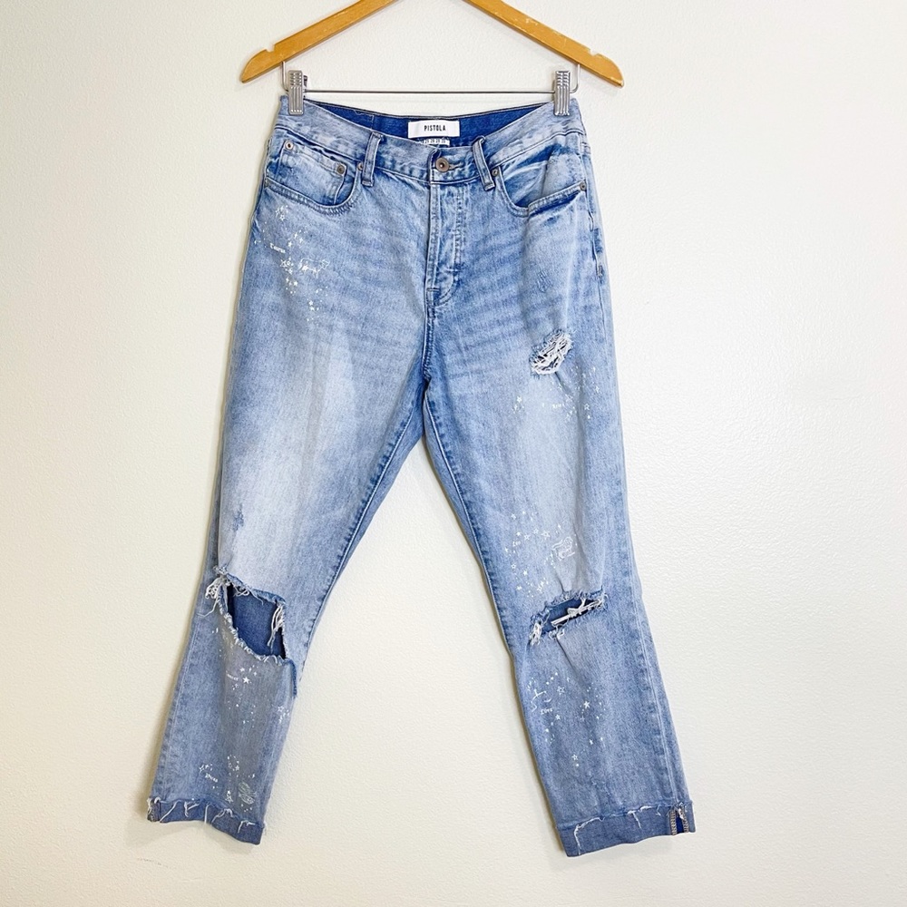 Pistola high waisted zodiac astrology signs printed jeans